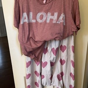 Magnolia Pearl Rapper Pants and Tee Shirt